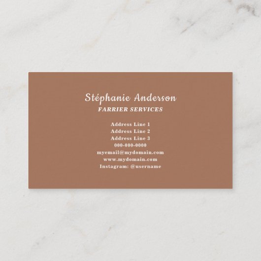 Pferd & Farrier Visitenkarte (Rückseite)