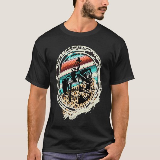Pferd-Fass-Rennen Serape Leopard T-Shirt (Vorderseite)
