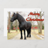 Pferd fröhliches Christmas.jpg Feiertagspostkarte (Vorne/Hinten)