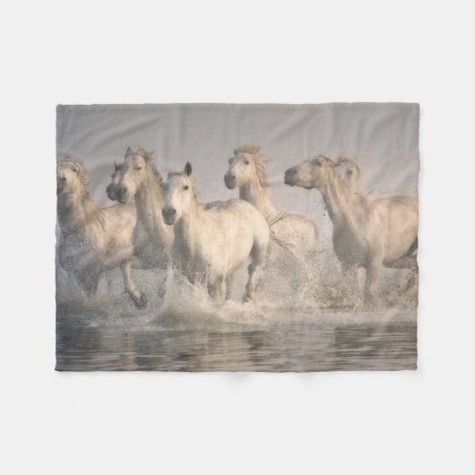 Pferd Galopp im Mittelmeer Fleecedecke (Vorderseite (Horizontal))