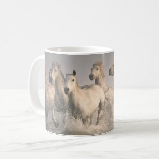 Pferd Galopp im Mittelmeer Kaffeetasse (Vorderseite Links)