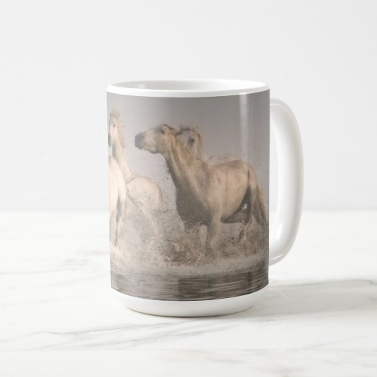 Pferd Galopp im Mittelmeer Kaffeetasse (VorderseiteRechts)