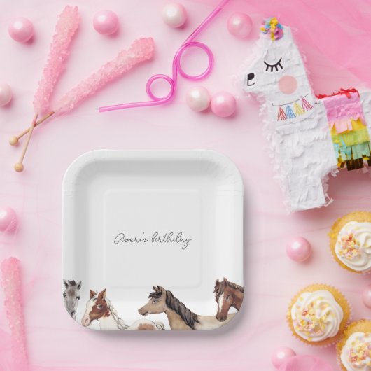 Pferd Geburtstag Custom Pappteller (Party)