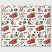 Pferd Geburtstag Weihnachtsmädchen Geschenkpapier (Flach)