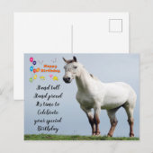Pferd Geburtstagsgrüße Postkarte (Vorne/Hinten)