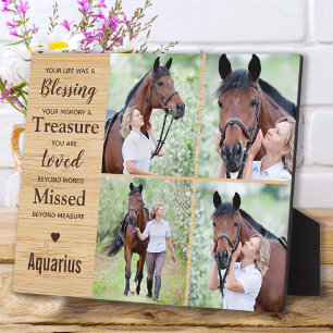 Pferd Gedenkfoto-Collage Fotoplatte