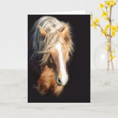 Pferd gegen Schwarzes Karte (Gelbe Blume)