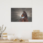 Pferd gegen Wolken Poster (Küche)