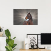 Pferd gegen Wolken Poster (Heimbüro)