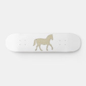 Pferd - geometrisches Muster - Beige und Weiß Skateboard (Horizontal)