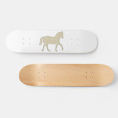 Pferd - geometrisches Muster - Beige und Weiß Skateboard (Horizontal)