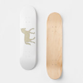 Pferd - geometrisches Muster - Beige und Weiß Skateboard (Vorderseite)