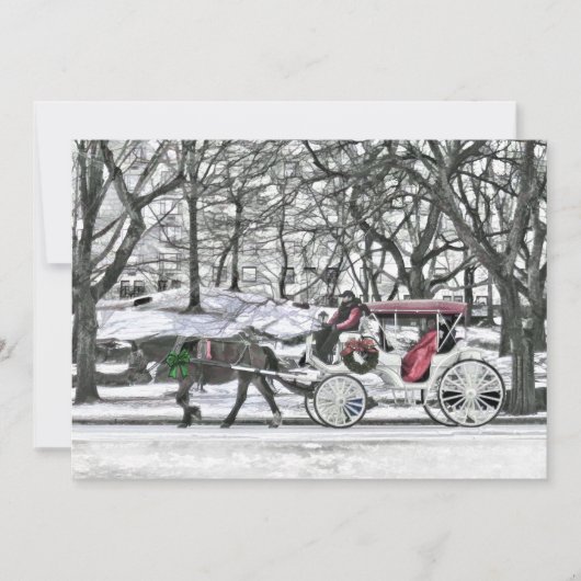 Pferd Gezeichnet Beförderung in New York City Einl Einladung (Vorderseite)