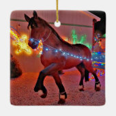 Pferd Gezeichnet Beförderung Weihnachtsschmuck (Rückseite)