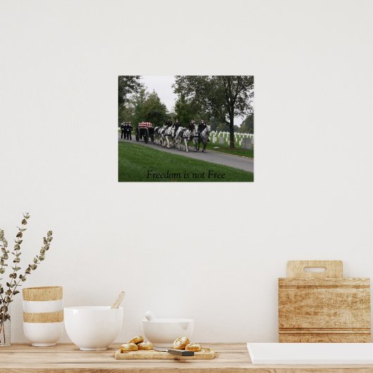 Pferd gezeichnet Caisson Arlington Friedhof Poster (Küche)