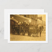 Pferd Gezeichnet FeuerwehrMotor Vintag Postkarte (Vorne/Hinten)