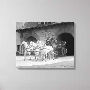 Pferd Gezeichnet Feuerwehrschiff, 1922 Leinwanddruck