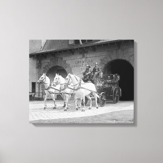 Pferd Gezeichnet Feuerwehrschiff, 1922 Leinwanddruck (Vorderseite)