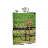 Pferd Gezeichnet Hay Rake Flachmann (Rechts)