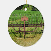 Pferd Gezeichnet Hay Rake Keramik Ornament (Links)