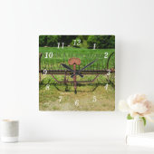 Pferd Gezeichnet Hay Rake Wall Uhr (Zuhause)