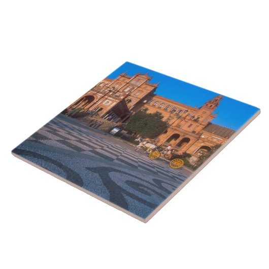 Pferd gezeichnet Kutsche auf der Plaza de Espana i Fliese (Seite)