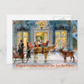 Pferd Gezeichnet Rentiererbse Vintage Karte (Vorne/Hinten)