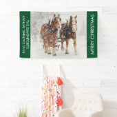 Pferd Gezeichnet Sleigh Weihnachtslandschaft Banner (Insitu)