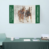 Pferd Gezeichnet Sleigh Weihnachtslandschaft Banner (Messeveranstaltung)