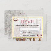 Pferd Gezeichnet Sleigh Weihnachtslandschaft UAWG Einladung (Vorne/Hinten)