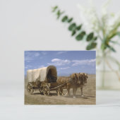 Pferd gezeichnet Wagen Postkarte (Stehend Vorderseite)