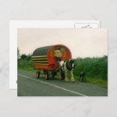 Pferd gezeichnet Wohnwagen, Grafschaft Kerry, Irla Postkarte (Vorne/Hinten)