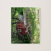 Pferd gezeichnete Buggy-und Rot-Halle Puzzle (Vertikal)