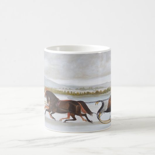Pferd gezeichnete Sleigh-Kaffee-Tasse Kaffeetasse (Mittel)