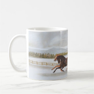 Pferd gezeichnete Sleigh-Kaffee-Tasse Kaffeetasse