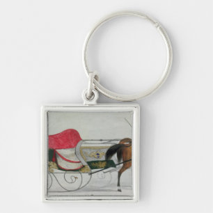 Pferd gezeichneter Sleigh Schlüsselanhänger