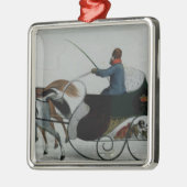 Pferd gezeichneter Sleigh Silbernes Ornament (Links)