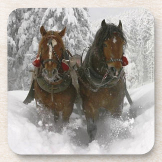 Pferd gezeichnetes Sleighweihnachten Untersetzer