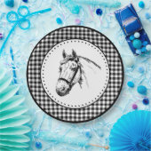 Pferd Gingham Pappteller (Party)
