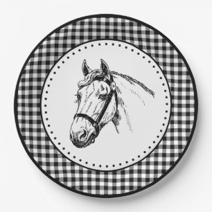 Pferd Gingham Pappteller