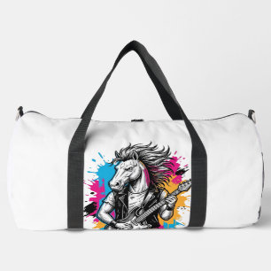 Pferd Gitarre Spieler Vintage Gravur T-Shirt Desi Duffle Bag