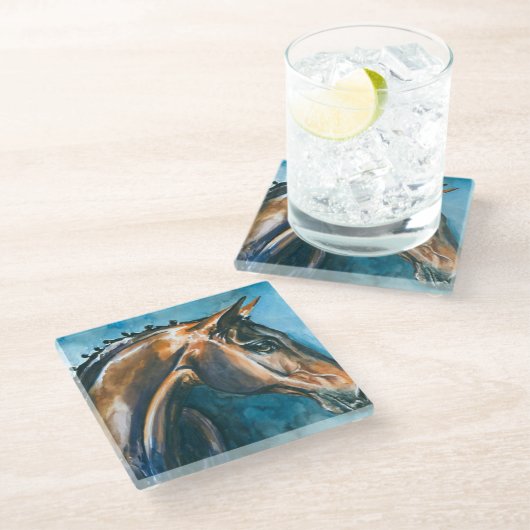 Pferd Glasuntersetzer (Schrägansicht)
