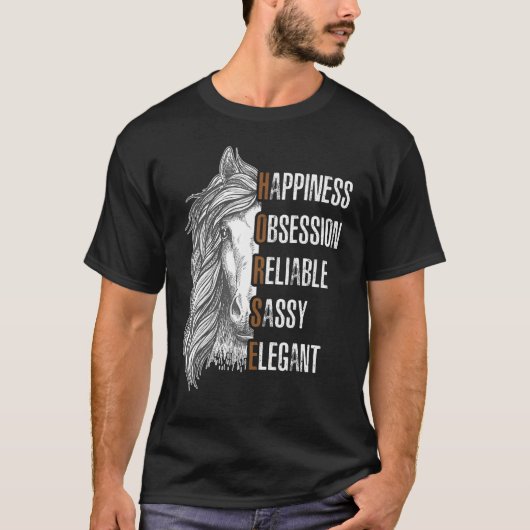 Pferd Glück Pferd T-Shirt (Vorderseite)