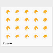 Pferd Gold Icon Herz Sticker – Minimale Ästhetik (Blatt)