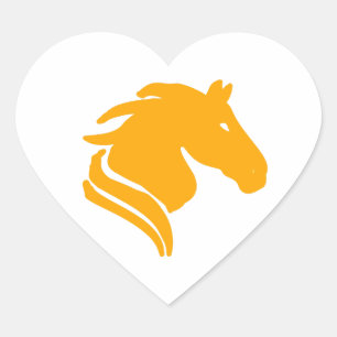 Pferd Gold Icon Herz Sticker – Minimale Ästhetik