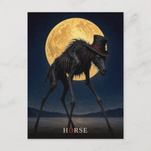Pferd Gothic Zylinder Surreal Postkarte