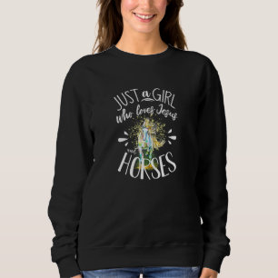 Pferd Grafik Frauen Mädchen Reiten Pferd   Sweatshirt