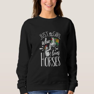 Pferd Grafik Frauen Mädchen Reiten Pferd   Sweatshirt