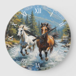 Pferd Große Wanduhr