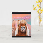 Pferd Großes Mädchen Riesiger Busch Karte (Gelbe Blume)